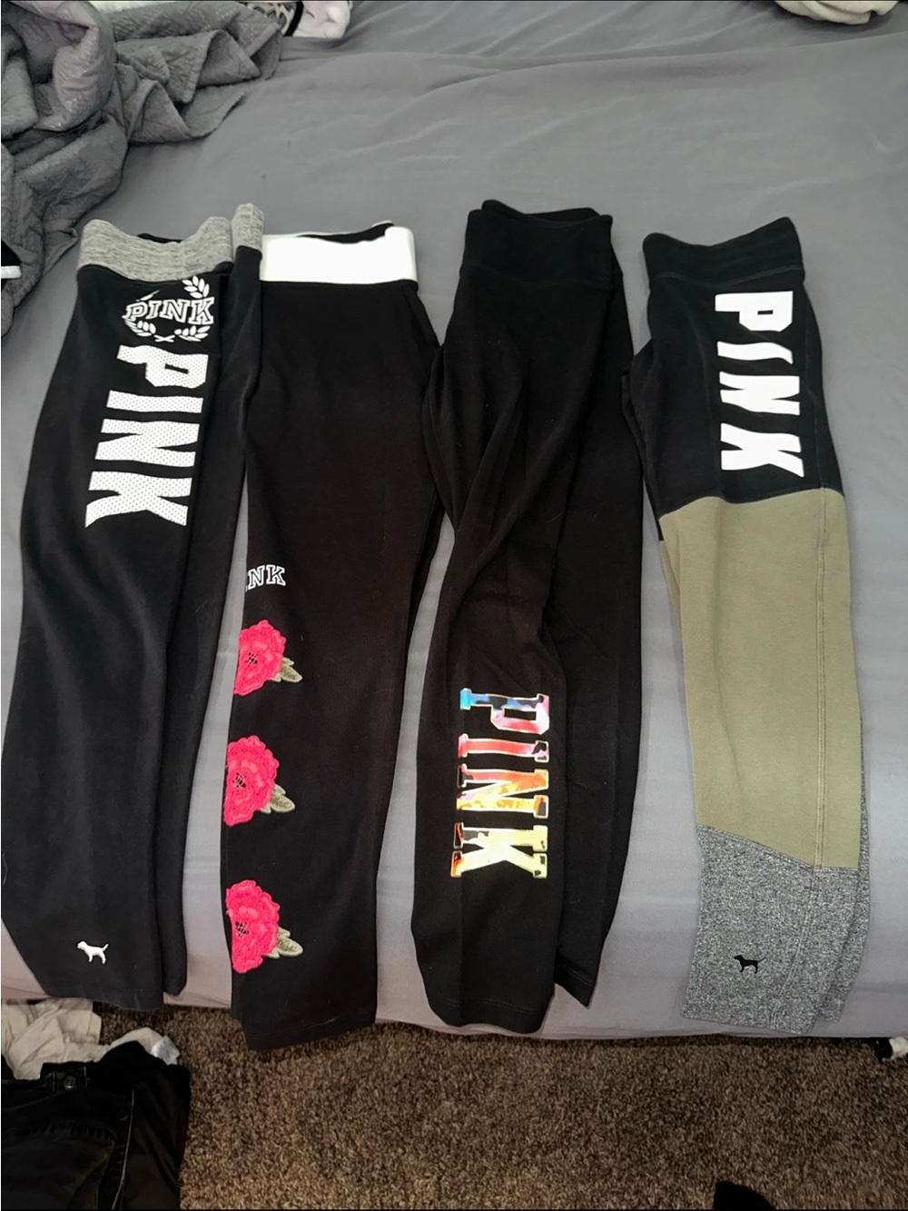Victorias Secret PINK Campus Black Yoga Pant Legging Bundle / Lot Size Medium